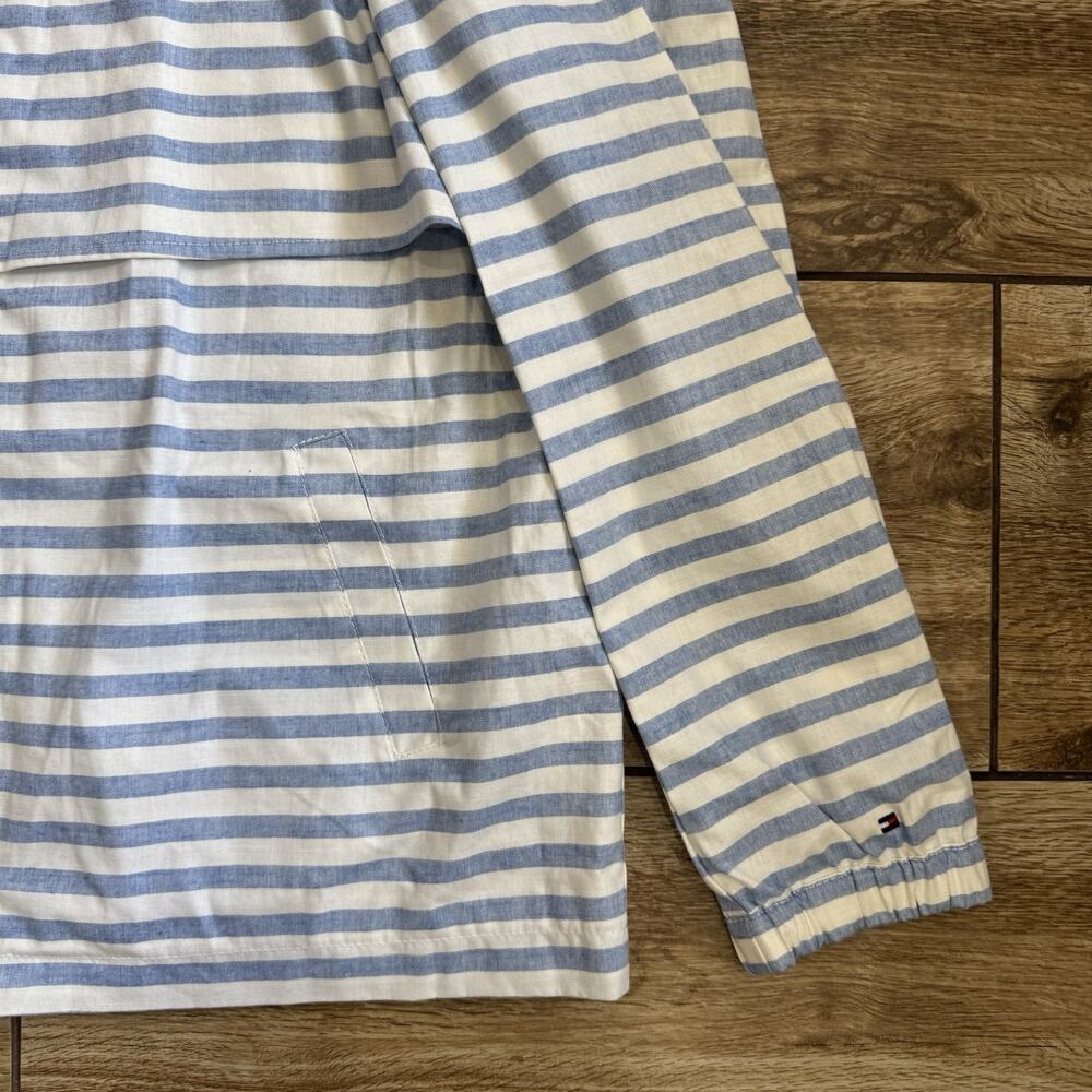 Tommy Hilfiger Light Blue and White Striped Hooded Utility Jacket - Picture 7 of 13